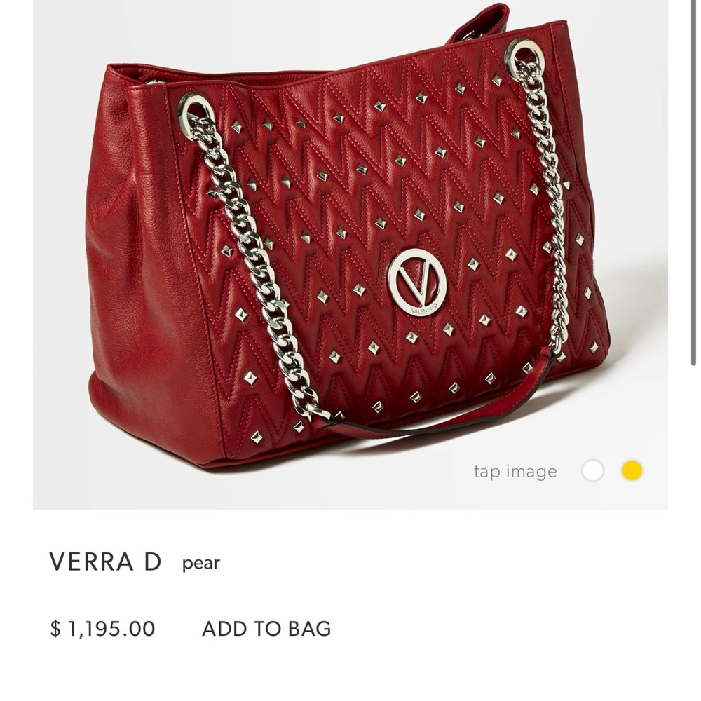 Authentic Valentino Red Quilted Handbag tote